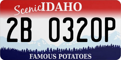 ID license plate 2B0320P