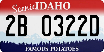 ID license plate 2B0322D