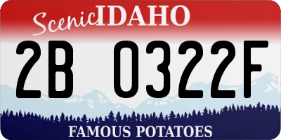 ID license plate 2B0322F
