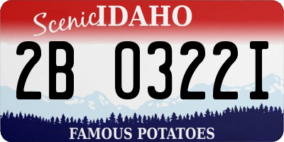ID license plate 2B0322I