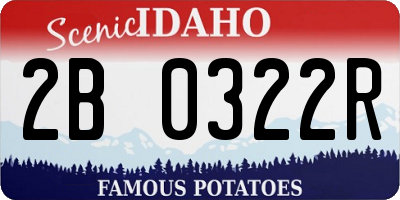 ID license plate 2B0322R