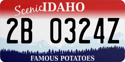 ID license plate 2B0324Z