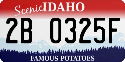 ID license plate 2B0325F