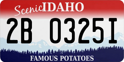 ID license plate 2B0325I