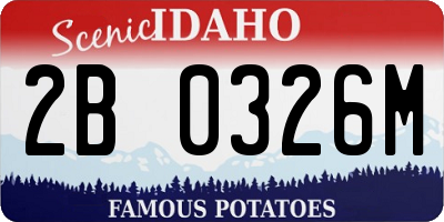 ID license plate 2B0326M