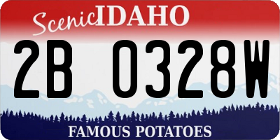 ID license plate 2B0328W