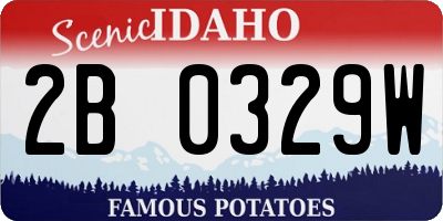 ID license plate 2B0329W