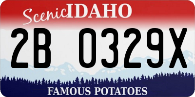 ID license plate 2B0329X