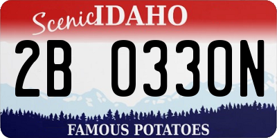 ID license plate 2B0330N