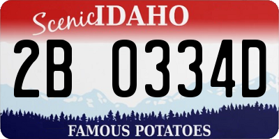ID license plate 2B0334D