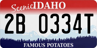 ID license plate 2B0334T