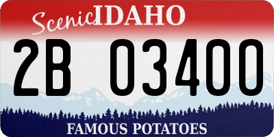 ID license plate 2B0340O