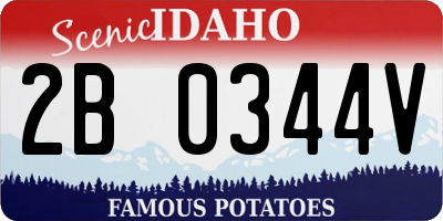 ID license plate 2B0344V