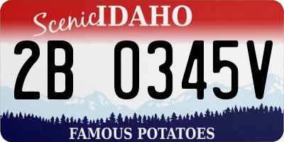 ID license plate 2B0345V