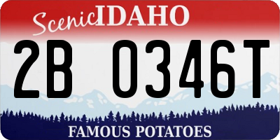ID license plate 2B0346T