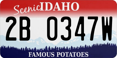 ID license plate 2B0347W