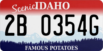 ID license plate 2B0354G