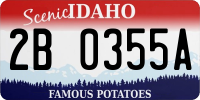 ID license plate 2B0355A