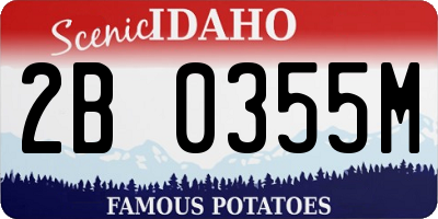 ID license plate 2B0355M