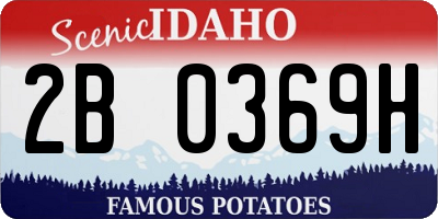 ID license plate 2B0369H