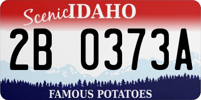 ID license plate 2B0373A