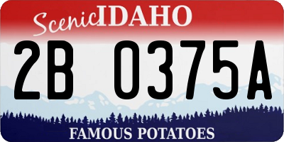 ID license plate 2B0375A