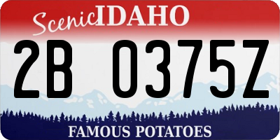 ID license plate 2B0375Z