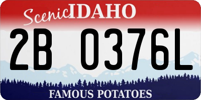 ID license plate 2B0376L