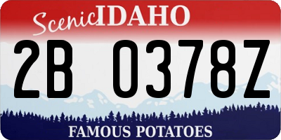 ID license plate 2B0378Z