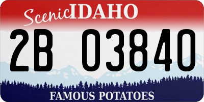 ID license plate 2B0384O