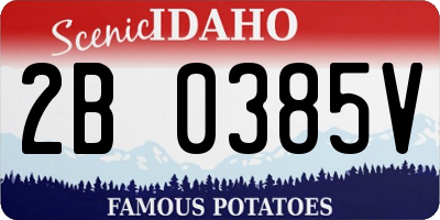 ID license plate 2B0385V