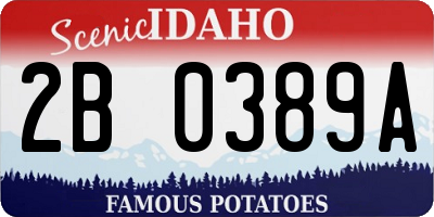 ID license plate 2B0389A