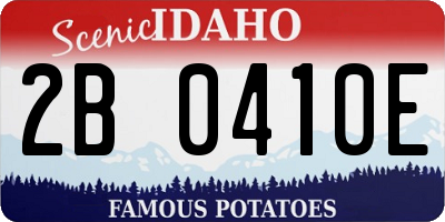 ID license plate 2B0410E