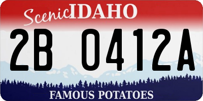 ID license plate 2B0412A