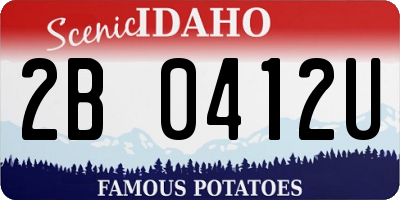 ID license plate 2B0412U