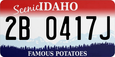 ID license plate 2B0417J