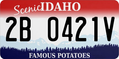 ID license plate 2B0421V