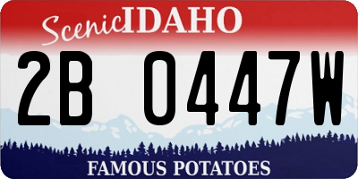 ID license plate 2B0447W