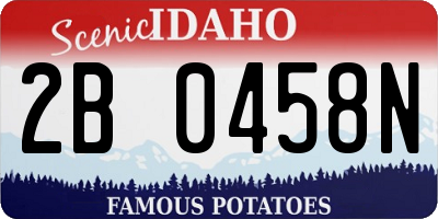 ID license plate 2B0458N
