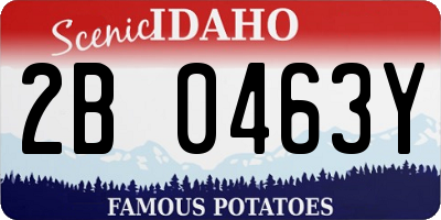 ID license plate 2B0463Y