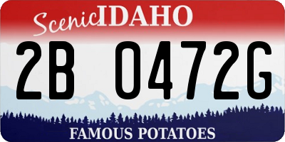ID license plate 2B0472G