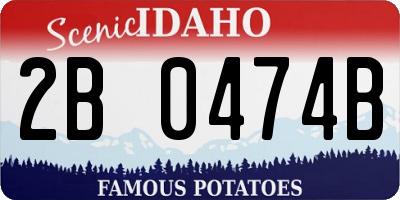 ID license plate 2B0474B