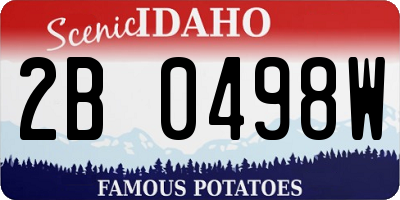 ID license plate 2B0498W
