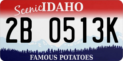 ID license plate 2B0513K