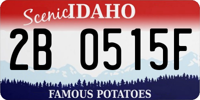 ID license plate 2B0515F