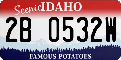 ID license plate 2B0532W
