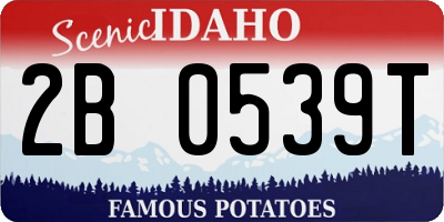ID license plate 2B0539T
