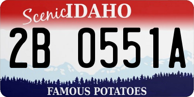 ID license plate 2B0551A