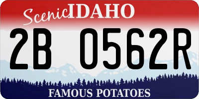 ID license plate 2B0562R