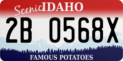 ID license plate 2B0568X